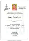 Smuteční oznámení paní Jitka Burdová