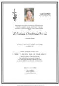 Smuteční oznámení paní Zdenka Ondroušková